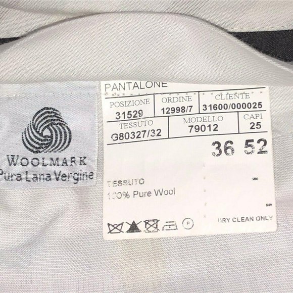 Canali Brown Label Navy Wool Flat Front Pants - Picture 6 of 8